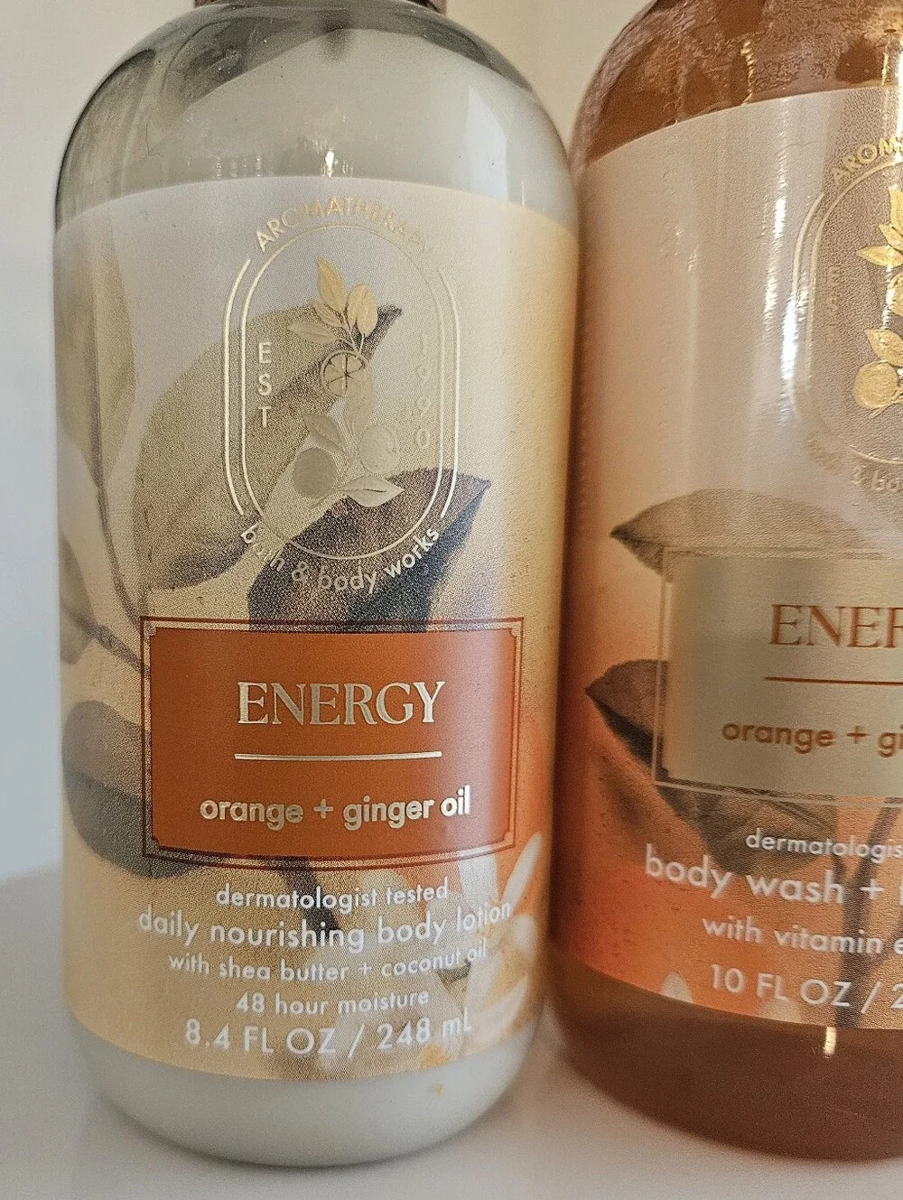 BRAND NEW Bath & Body Works Energy Orange Ginger Body Lotion & Wash Set